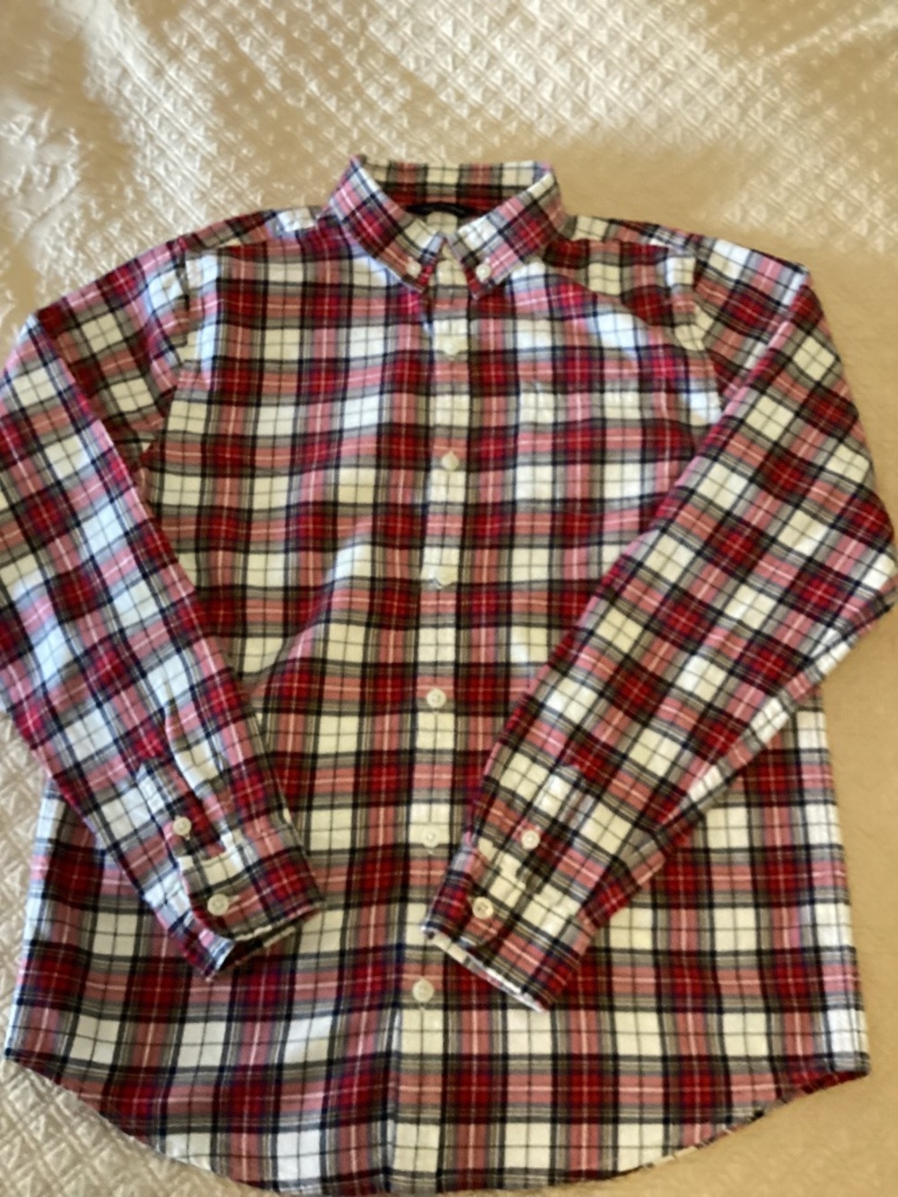 Janie and Jack boys size 16 red flannel plaid Oxford shirt